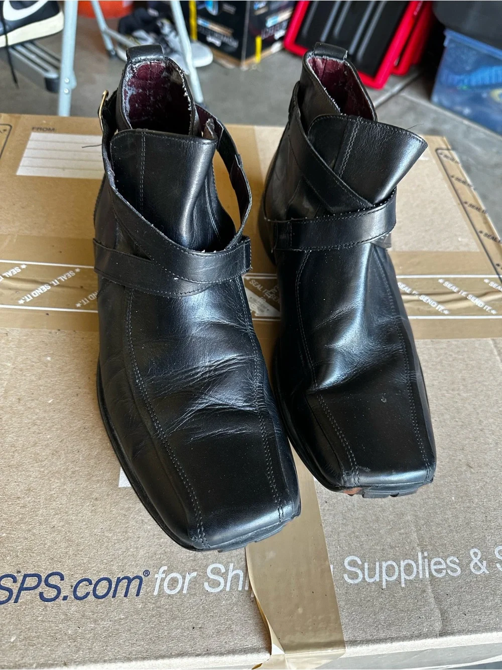 Men's Black Leather Chukka Boots with Cross Strap